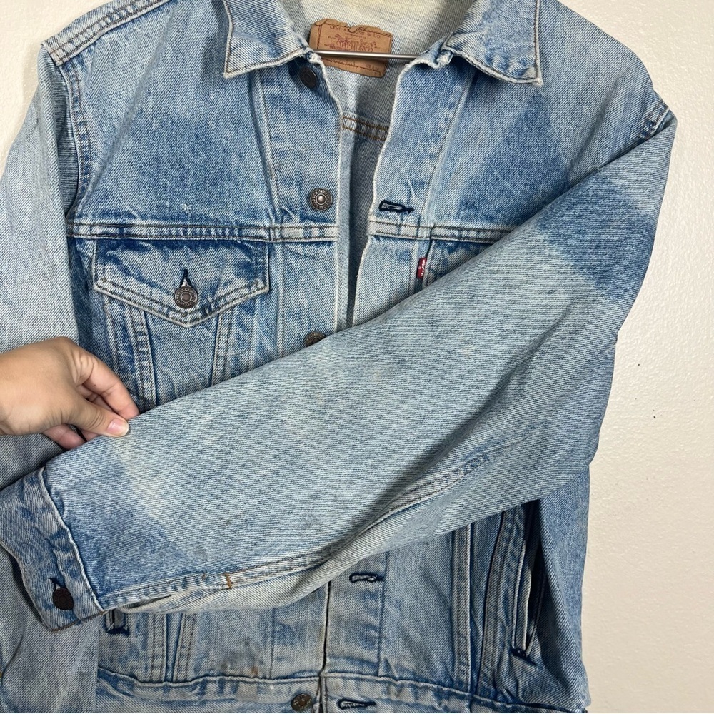 Vintage 80s 90s Levis Denim Trucker Jacket Mens Size 40 Blue USA Made 70506 - Picture 7 of 14